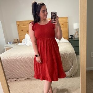 Red Midi Dress, size 2X